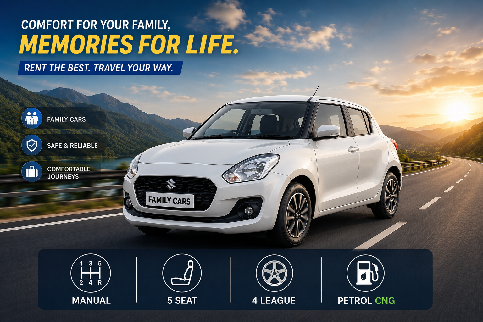 Home family trip rental car
